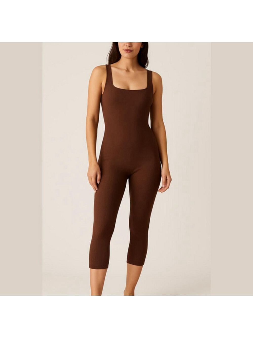 Popilush Brown Ribbed Shapewear Bodysuit Size Small